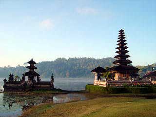 Temple at lake Bantur
