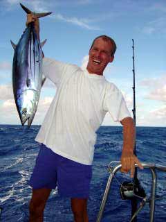 tuna fish caught while sailing across the pacific